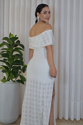 Vestido Melissa em Tricô Premium Off-White