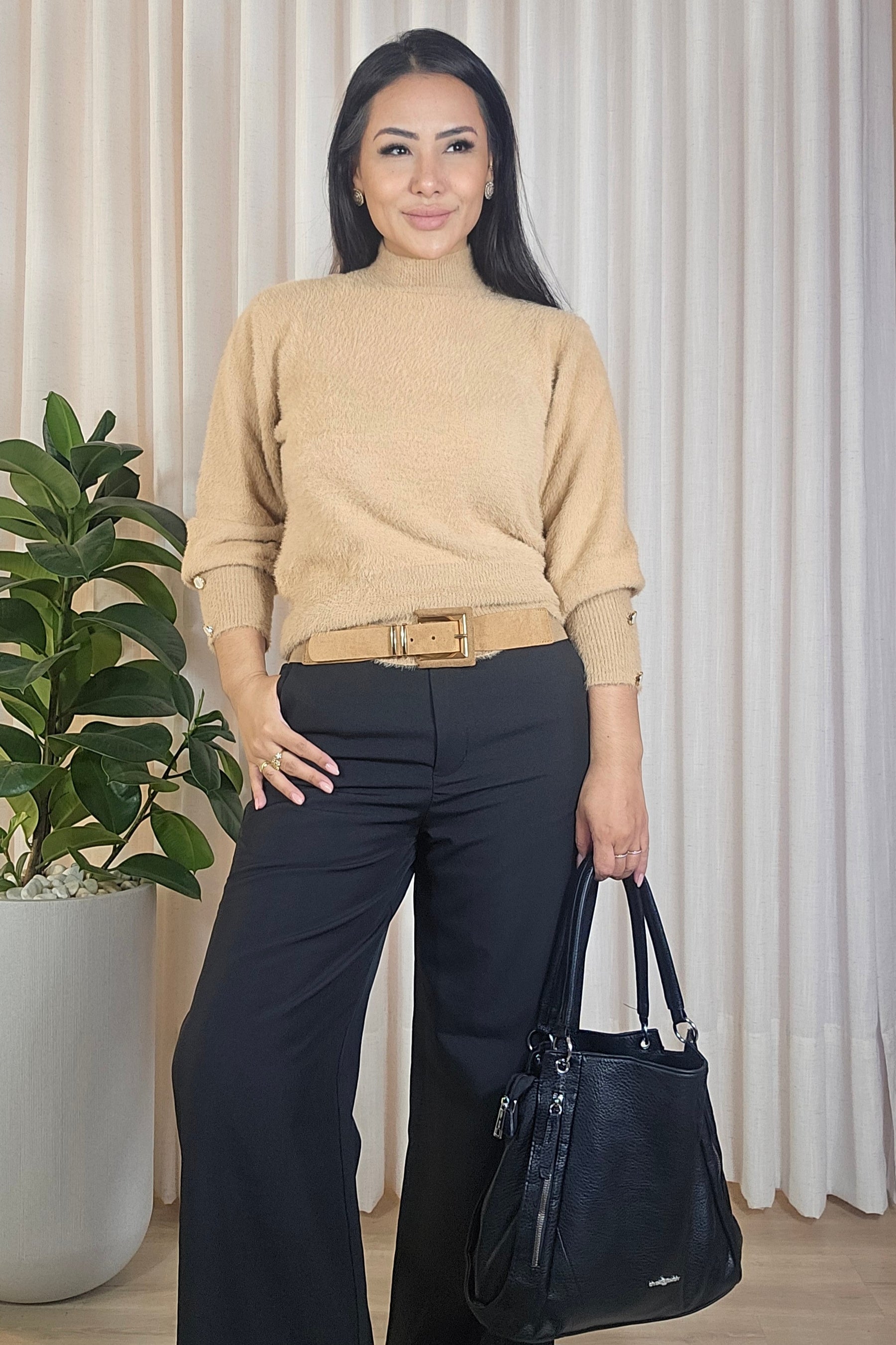 Blusa Helena em Tricot Peluciado premium - em cores