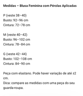 Blusa Lara em Algodão com aplique de pérolas - Em cores