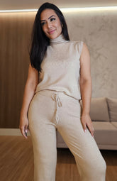 Conjunto Feminino Modal com Gola Alta – Elegância minimalista com conforto premium