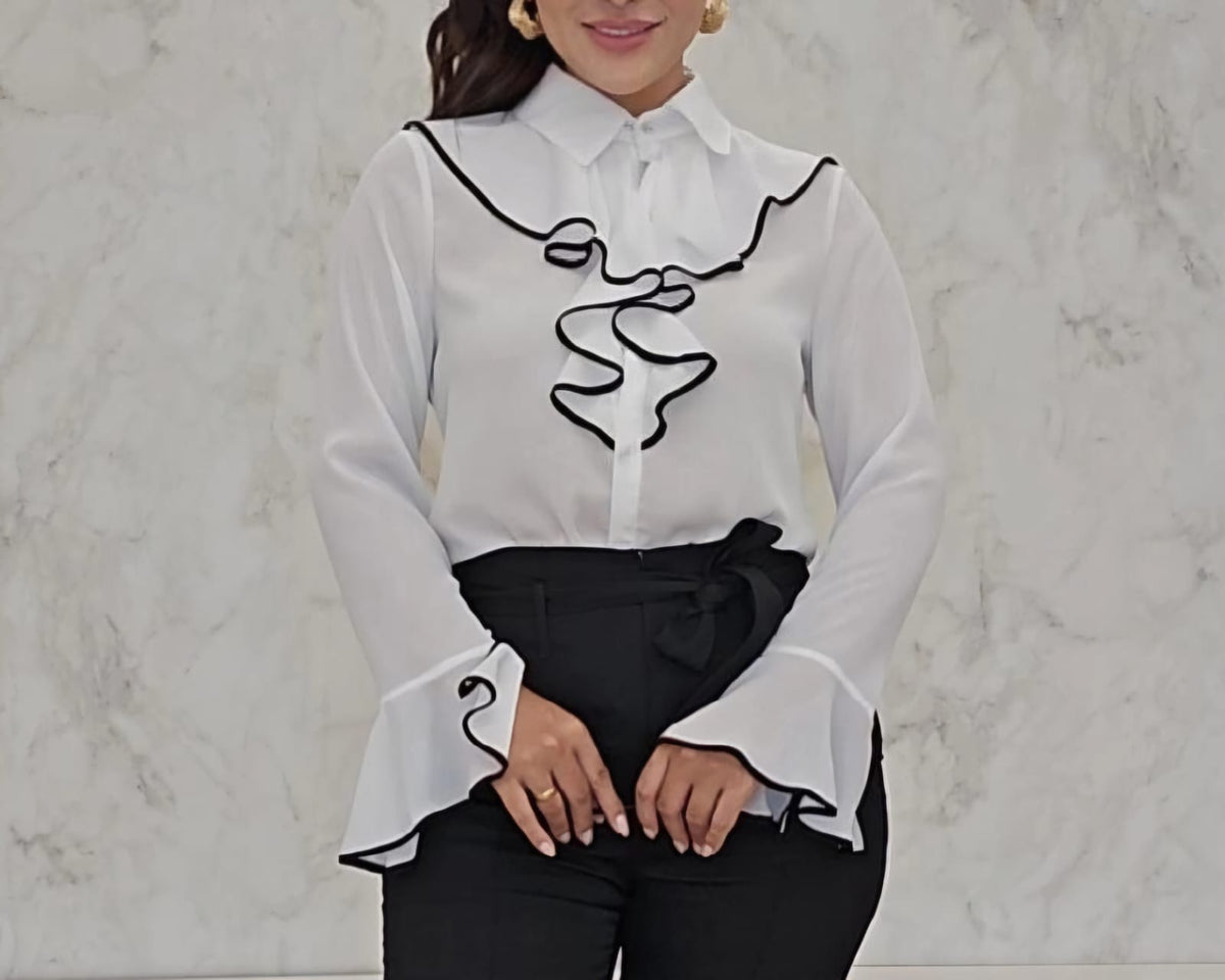 Camisa feminina com babados - Melissa
