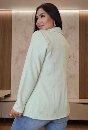 Blazer Feminino de Alfaiataria verde Claro – Elegância e Caimento Perfeito