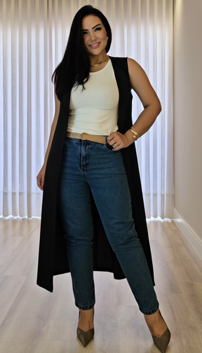 Colete Longo Alfaiataria Feminino em cores