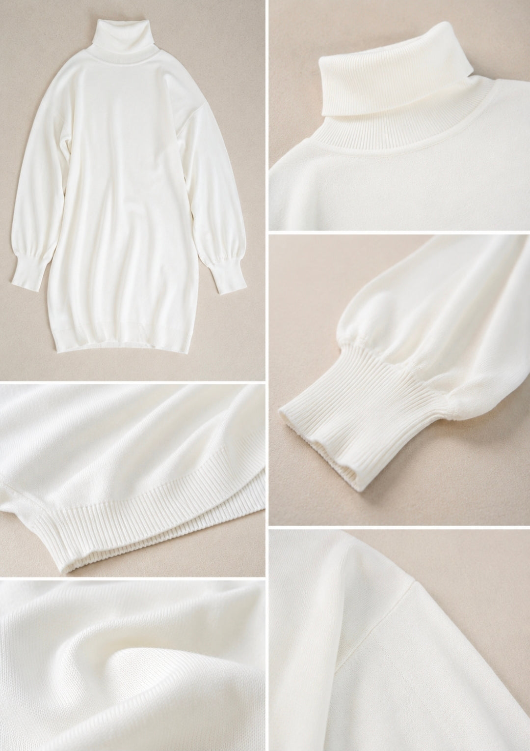 Vestido Tricô Gola Alta