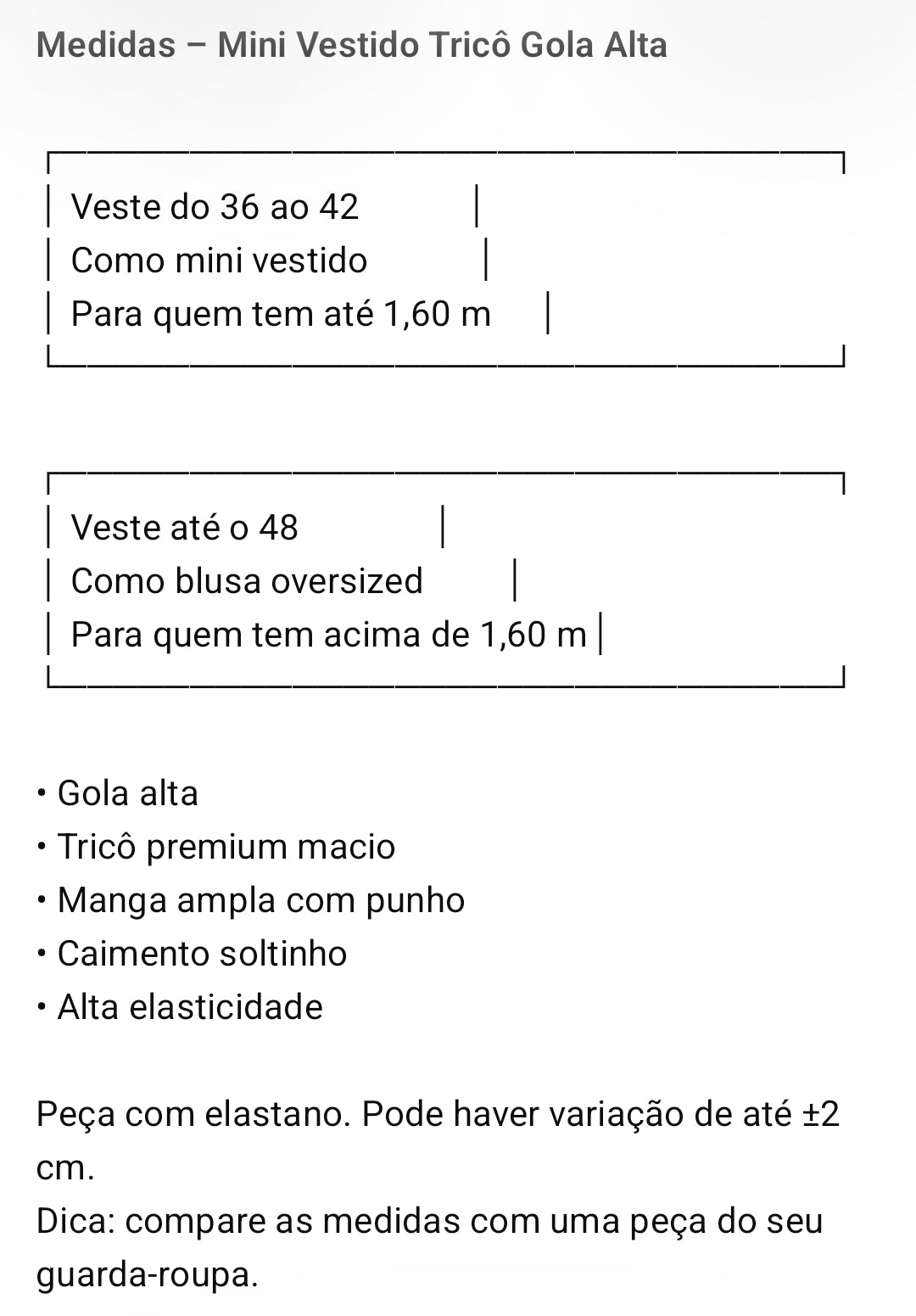 Vestido Tricô Gola Alta