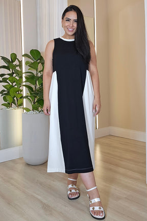 Vestido midi Olinda em algodão Premium