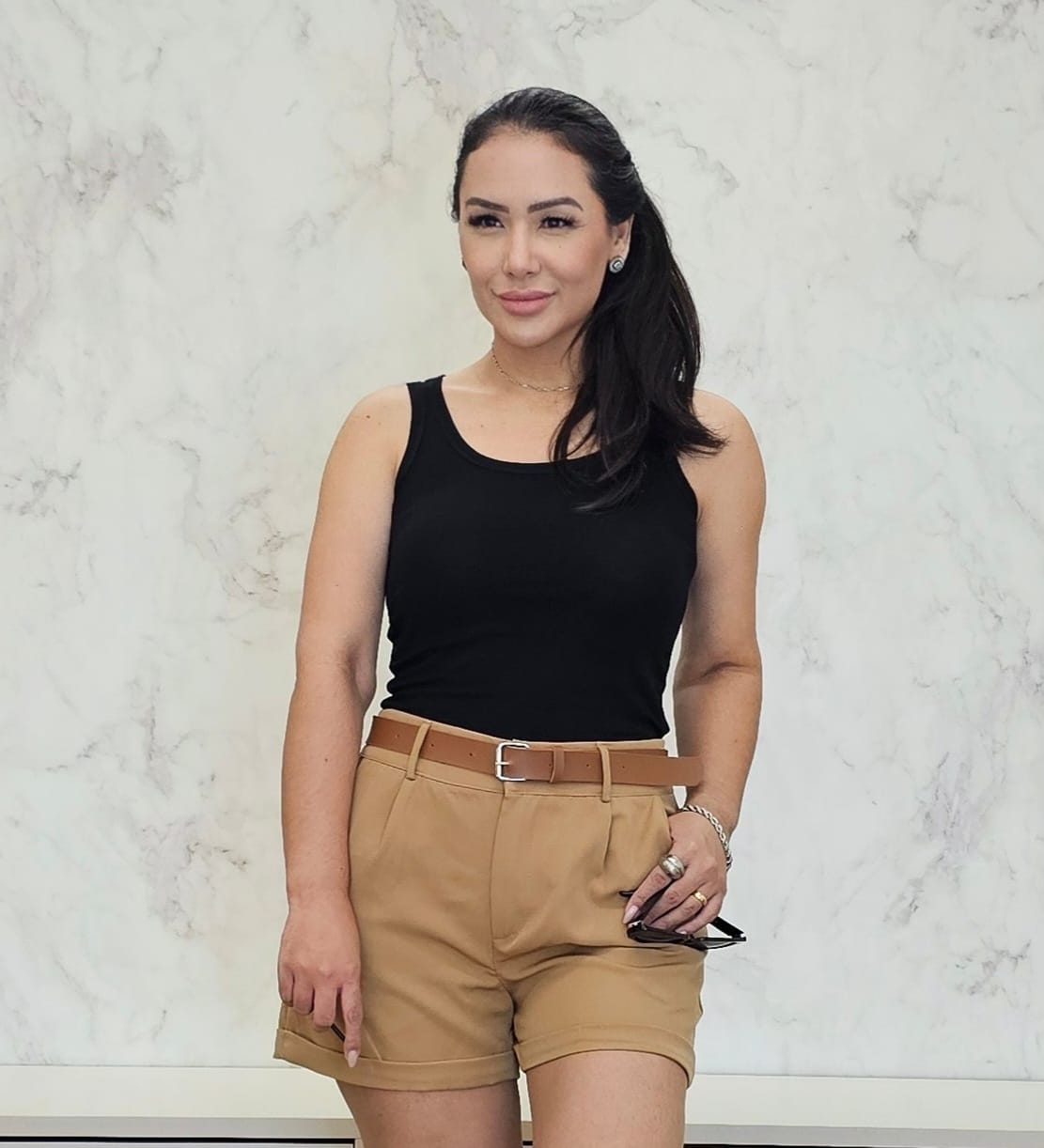 Short feminino de Alfaiataria na Cor Nude - Yurika
