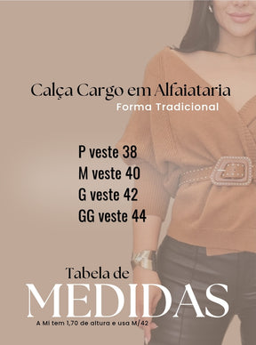 Calça Cargo Feminina de Alfaiataria Preta