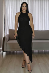 Vestido assimétrico em tricô premium