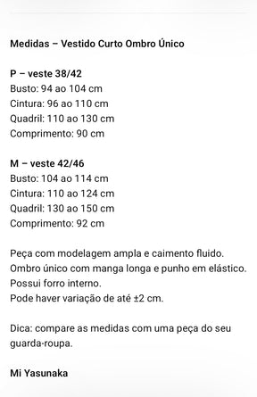 Vestido Premium Curto Ombro Único