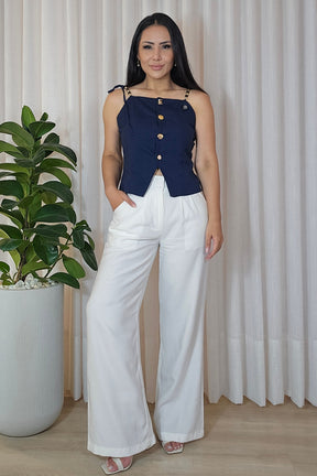 Blusa Giovanna em linho com algodão - em cores