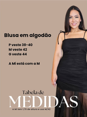 Blusa preta feminina em algodão premium