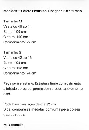 Blusa colete Samantha - em cores