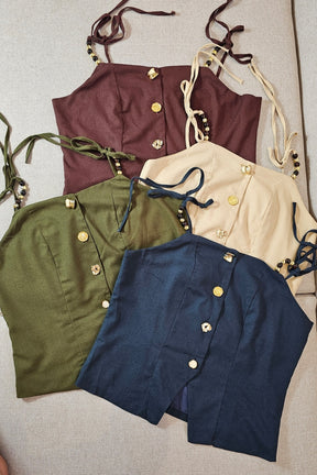 Blusa Giovanna em linho com algodão - em cores