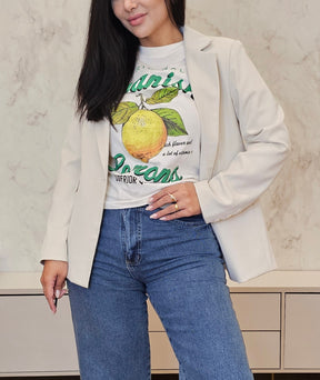 T-shirt Feminina com estampa moderna de limão – Casual, Leve e Estilosa
