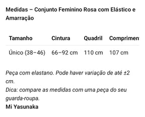 Conjunto feminino Comfy rosa claro com elastano