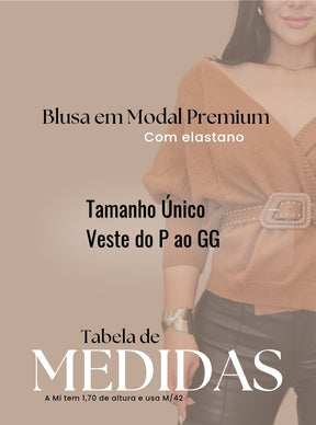 Blusa feminina em modal premium capuccino