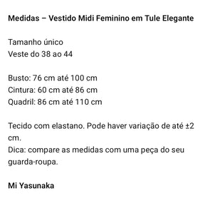 Vestido Midi Preto em Tule elegante