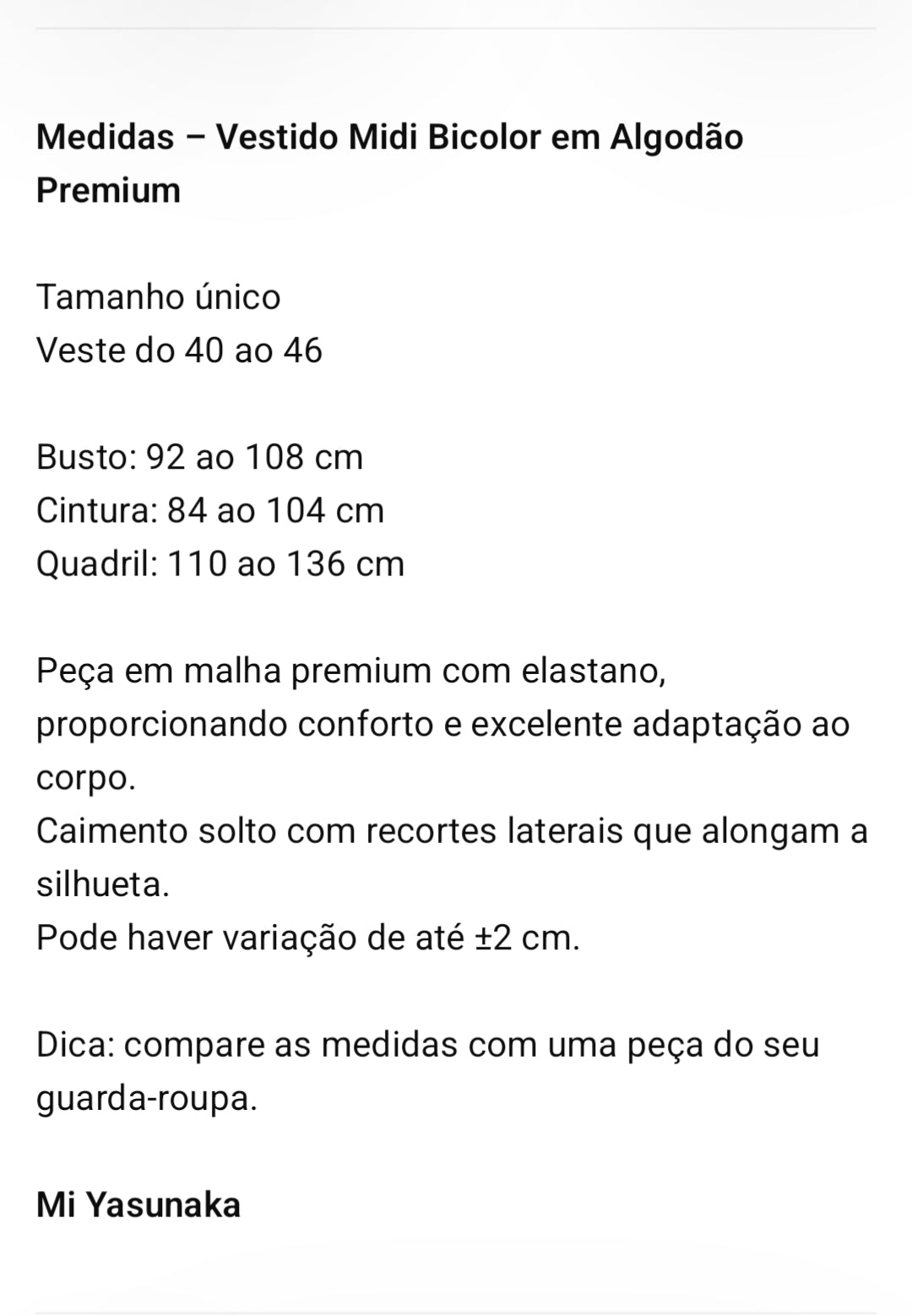 Vestido midi Olinda em algodão Premium